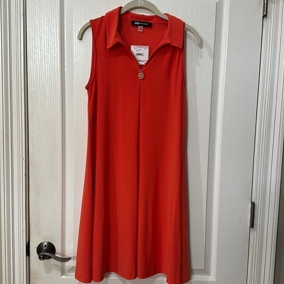 Anne Klein Dresses & Skirts - Anne Klein size 6 tangerine , Sleeveless collared dress NWT
